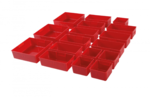 Serie di ripiani in plastica per carrello portautensili 17 pz