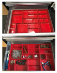 Serie di ripiani in plastica per carrello portautensili 17 pz