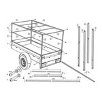 Tettoia in metallo di costruzione per rimorchio 2075x1140x900mm