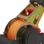 Cinghia di ancoraggio con cricchetto + 2 ganci 350cm 320kg avvolgimento automatico