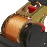 Cinghia di ancoraggio con cricchetto + 2 ganci 450cm 750kg avvolgimento automatico
