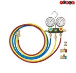 Set di manometri per collettori A/C Auto R1234yf in alluminio (con 60 tubi 1/4 SAE e 2 raccordi)