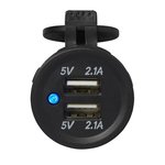 Scatola da incasso USB doppia tipo A 2x2100mA 12V 24V