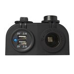 Kit da superficie: presa DIN + porta USB doppia tipo A 2x2100mA