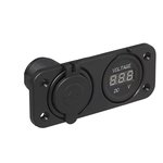 Kit da incasso: voltmetro 6-30V + porta USB doppia tipo A 2x2100mA