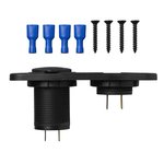 Kit da incasso: voltmetro 6-30V + porta USB doppia tipo A 2x2100mA