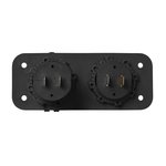 Kit da incasso: voltmetro 6-30V + porta USB doppia tipo A 2x2100mA