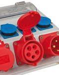 Distributore a parete 4/32 IP44 4x LS 230V/16 A, 1xLS 400V/16 A, 1xFI 40 A a 4 poli 30mA