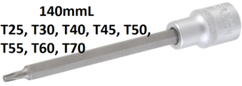 Chiave a bussola lunghezza 140 mm 12,5 mm (1/2) profilo a T (per Torx) T25 Chiave a bussola lunghezza 140 mm 12,5 mm (1/2) profilo a T (per Torx) T25