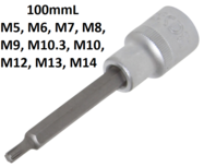 Chiave a bussola lunghezza 100mm 12,5 mm (1/2) profilo a cuneo (per RIBE) Chiave a bussola lunghezza 100mm 12,5 mm (1/2) profilo a cuneo (per RIBE)
