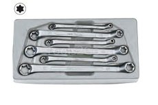 Set chiavi a doppio anello Torx 6 pezzi 75 curvo Set chiavi a doppio anello Torx 6 pezzi 75 curvo