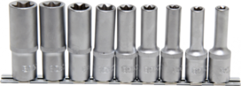 Set di chiavi a bussola profilo E, profondita 12,5 mm (1/2) E10 E24 9 pezzi Set di chiavi a bussola profilo E, profondita 12,5 mm (1/2) E10 E24 9 pezzi