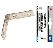 Set staffa in acciaio in 8 pezzi 60 x 60 x 60 x 20 mm Set staffa in acciaio in 8 pezzi 60 x 60 x 60 x 20 mm