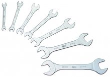 Set di 7 chiavi a doppia estremita aperta, extra piatto, 6-23 mm Set di 7 chiavi a doppia estremita aperta, extra piatto, 6-23 mm