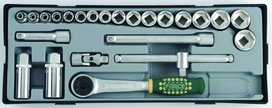 3/8 Doppenset 24 parte verde 3/8 Doppenset 24 parte verde