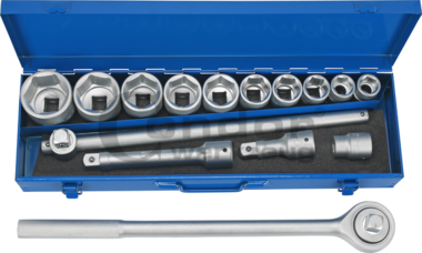 Set di bussole, 15 pezzi, 3/4, esagono 19-50 mm