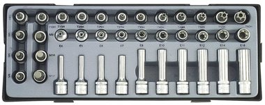 3/8 Doppenset Torx & Spline 38 pezzi