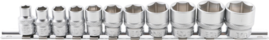 Set di tappi da 11 pezzi, 3/8, 6 punti, INCH SAE, 5/16 - 7/8