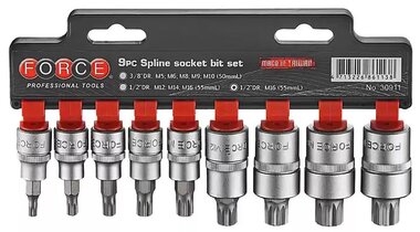 Set di bussole 3/8 Spline 9 pezzi