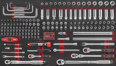 Set di bussole combinate 1/4 e 3/8 da 192 pezzi (10318 EVA)