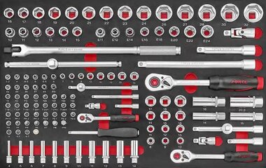 Set di bussole combinate 1/4 & 3/8 & 1/2, 128 pezzi