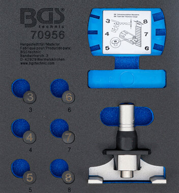 Modulo per carrelli portautensili 1/6: Set di strumenti di misura e tester per la tensione della cinghia dentata