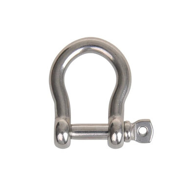 Anello di trazione a D da 10mm, A4 RVS AISI 316, 4.000 daN