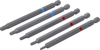 Serie di inserti attacco esagono esterno (1/4) esagono interno, profilo a T (per Torx) lunghezza 110 mm 5 pz