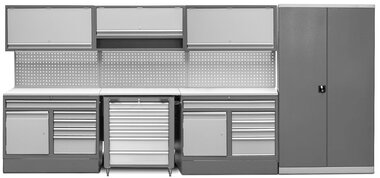 Mobili da officina 4,4 m con armadio e carrello porta attrezzi
