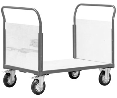Carrello da trasporto grande 2 pareti terminali 500 kg