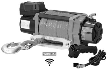 Verricello 12V 8164 kg cavo sintetico 22m telecomando senza fili