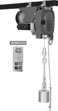 Paranco a fune 300 kg 60m 230v tipo transit comando wireless