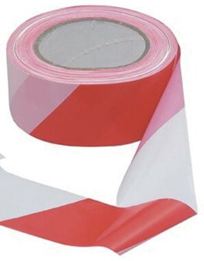Nastro rimovibile rosso e bianco 50mm x10 pezzi