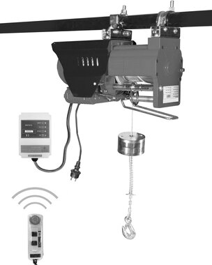 Paranco a fune 230V con telecomando senza fili