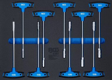 Modulo per carrelli portautensili 3/3: serie di bussole con impugnatura a T 9 pz