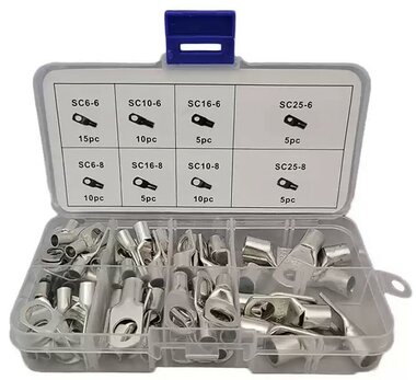 Assortimento di occhielli per cavi da 65 pezzi