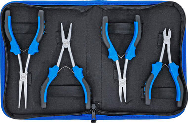 Serie di pinze per elettronica extra lunghe 4 pz