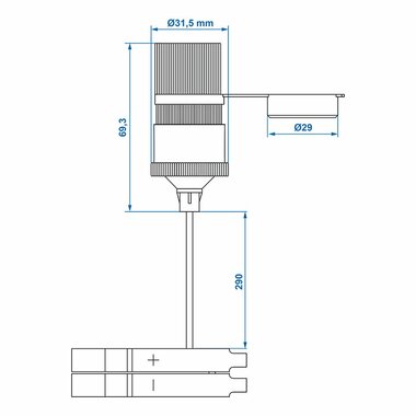 Presa accendisigari con morsetti batteria 12V 24V-16A