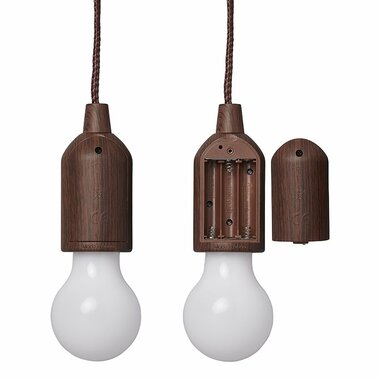 Lampada retrò motivo legno con cavo 90cm