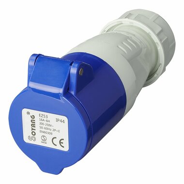 Spina di contrasto CEE 16A alloggiamento smontabile blu bianco