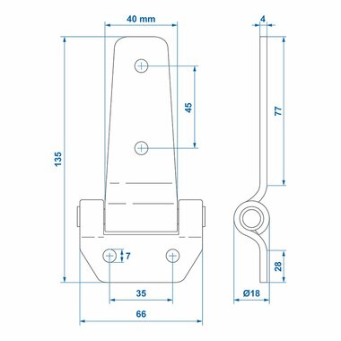 Cerniera a farfalla 135x65mm
