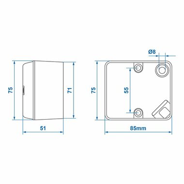Fanale fendinebbia posteriore 75x85mm