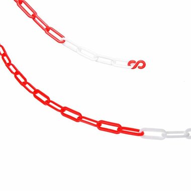 Catena barriera in plastica rossa bianca 5M