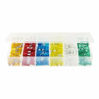 Assortimento di fusibili a lama standard da 120 pezzi in scatola di plastica