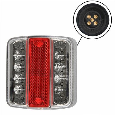 Fanale posteriore 4 funzioni 98x105mm 14LED con EC 5 poli