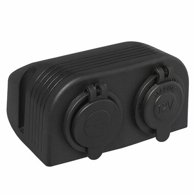 Kit da superficie: presa DIN + porta USB doppia tipo A 2x2100mA