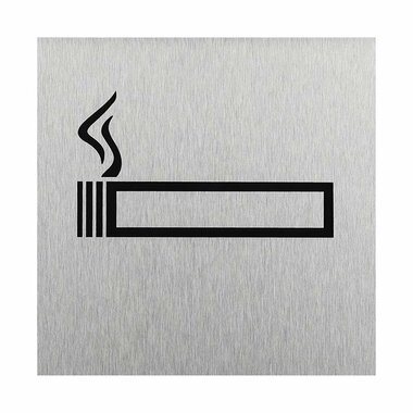 Cartello porta in alluminio pittogramma consentito fumare120x120mm