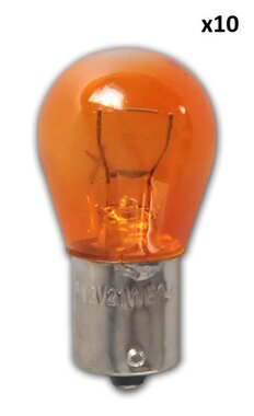 Lampada auto 12V 21W BA15s arancione x 10 pezzi