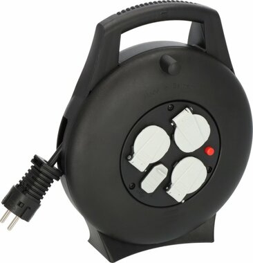Box avvolgicavo VL2-X 3 prese con ricarica USB nero 10m H05VV-F 3G1,5