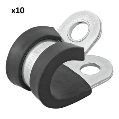 Fermacavo per telaio da 10 mm con protezione in gomma x10 pezzi